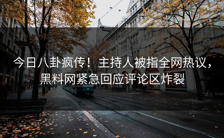 今日八卦疯传！主持人被指全网热议，黑料网紧急回应评论区炸裂  第1张