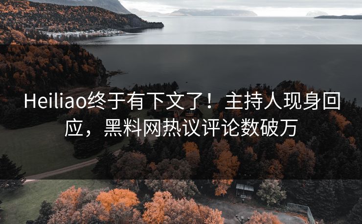 Heiliao终于有下文了！主持人现身回应，黑料网热议评论数破万