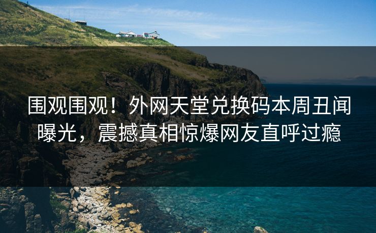 围观围观！外网天堂兑换码本周丑闻曝光，震撼真相惊爆网友直呼过瘾  第1张